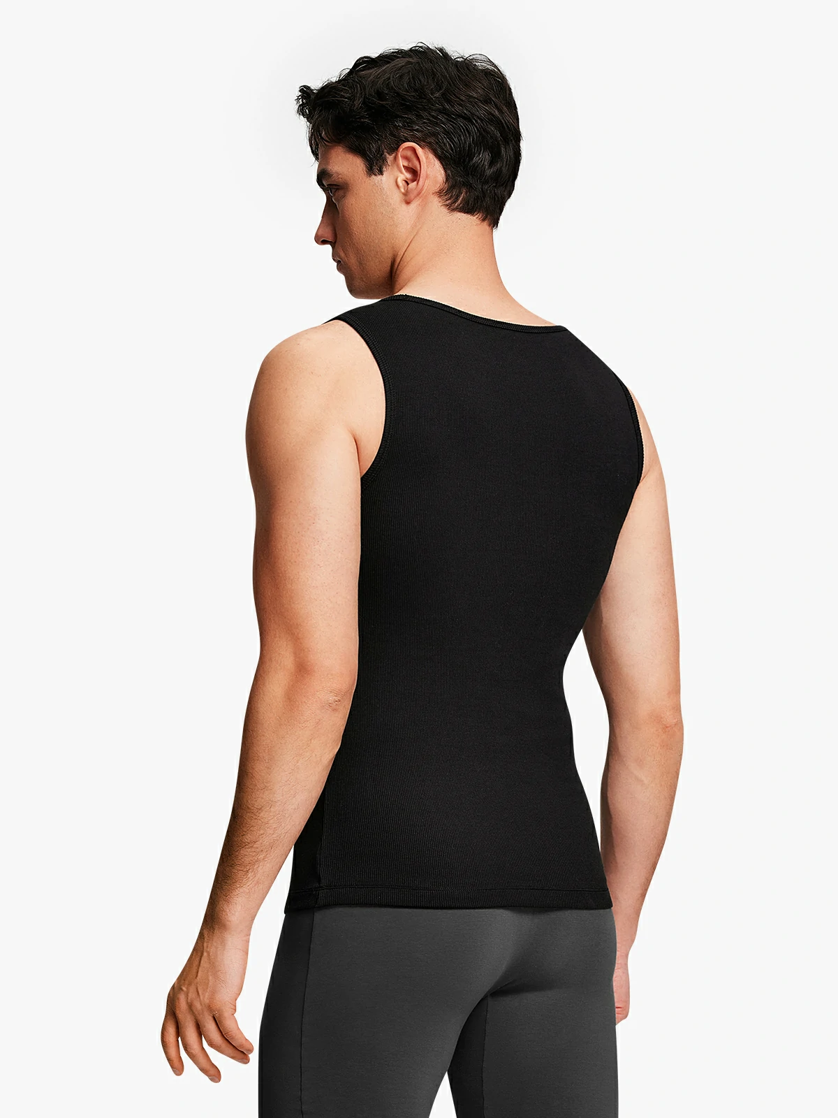 Ribbed Breathable Round Neck Tank Top