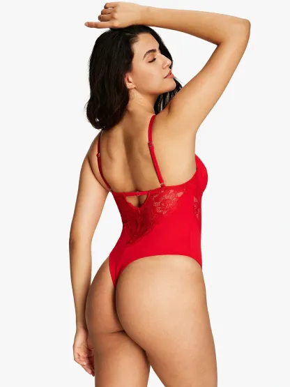 Lace Underwire Thong Bodysuit