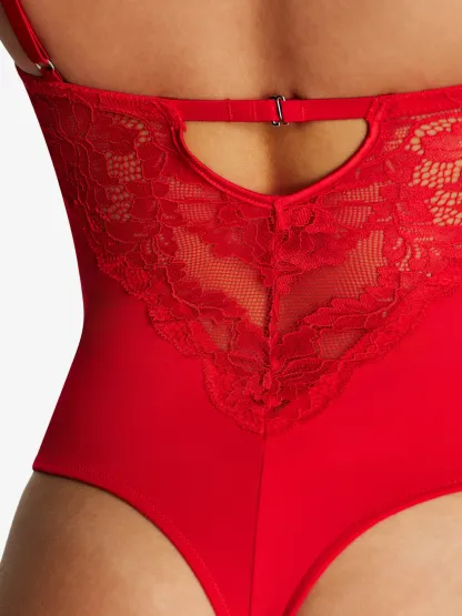 Lace Underwire Thong Bodysuit