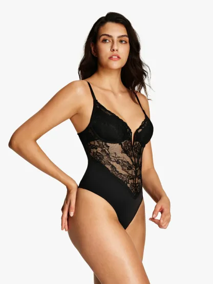 Lace Underwire Thong Bodysuit