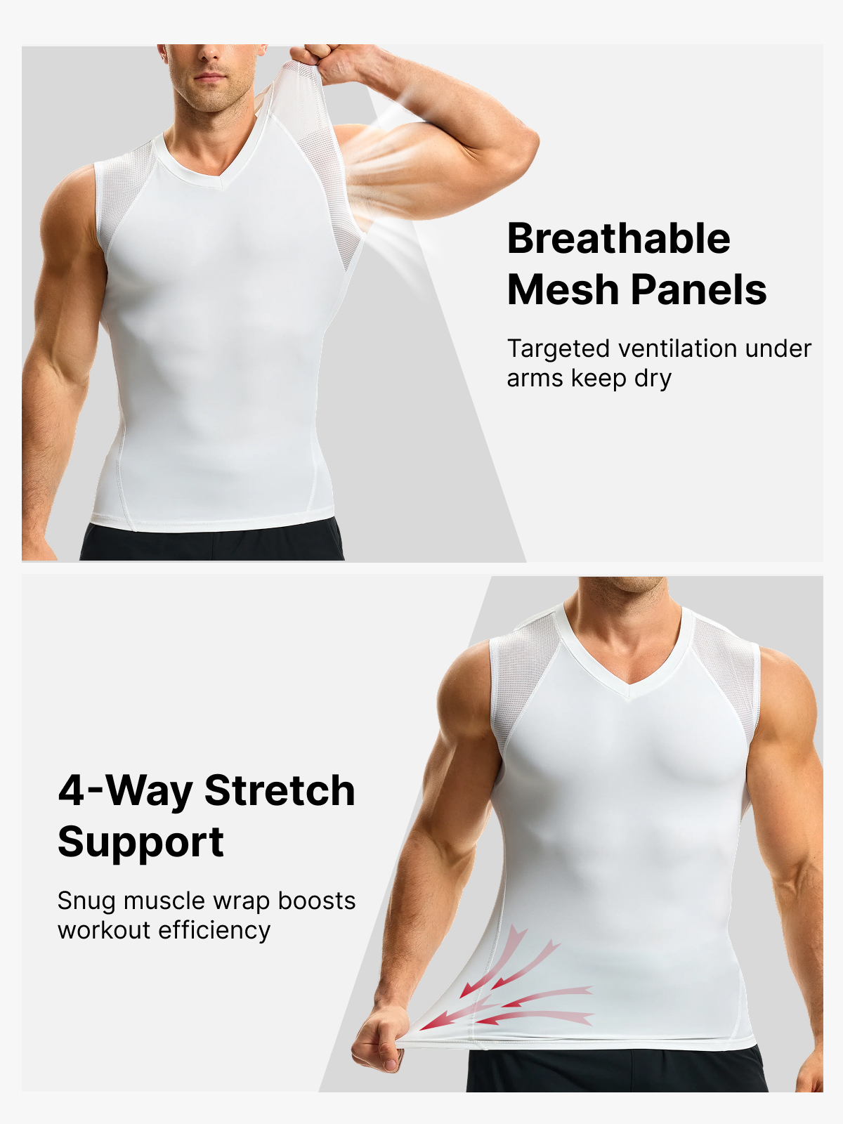 Men's Mesh Compression Tank Top Shirt Breathable Stretch Body Shaper Vest