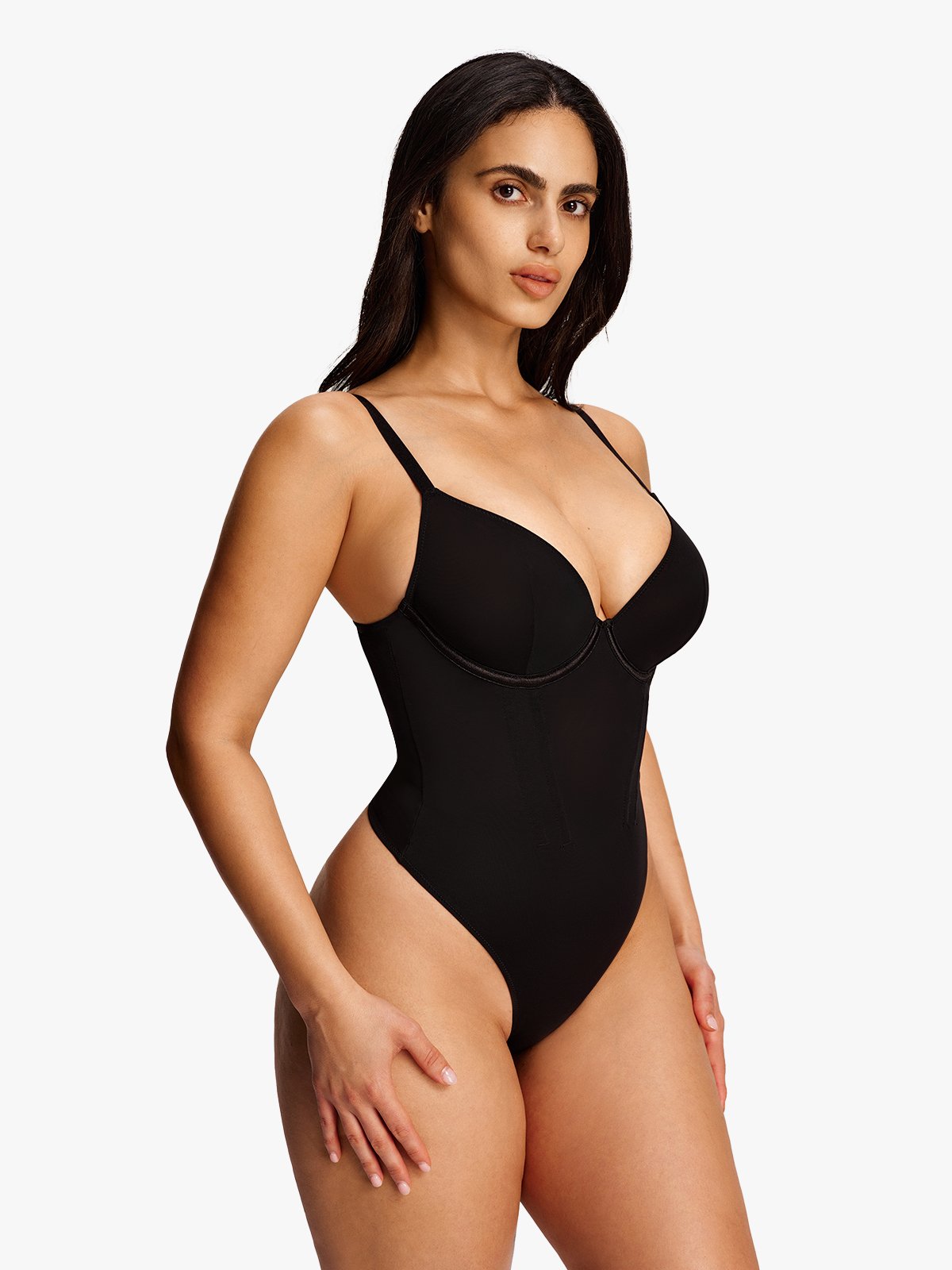 Mesh Plunge Crotch Opening Thong Bodysuit