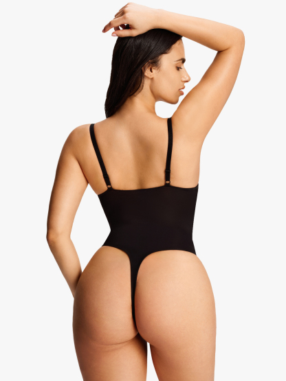 Mesh Plunge Crotch Opening Thong Bodysuit