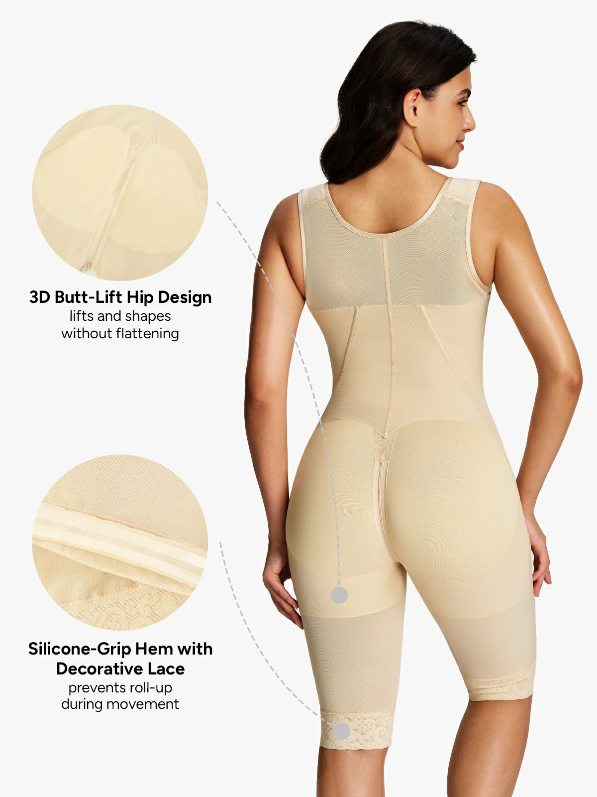 Mesh Open Bust Tummy Control Capri Bodysuit