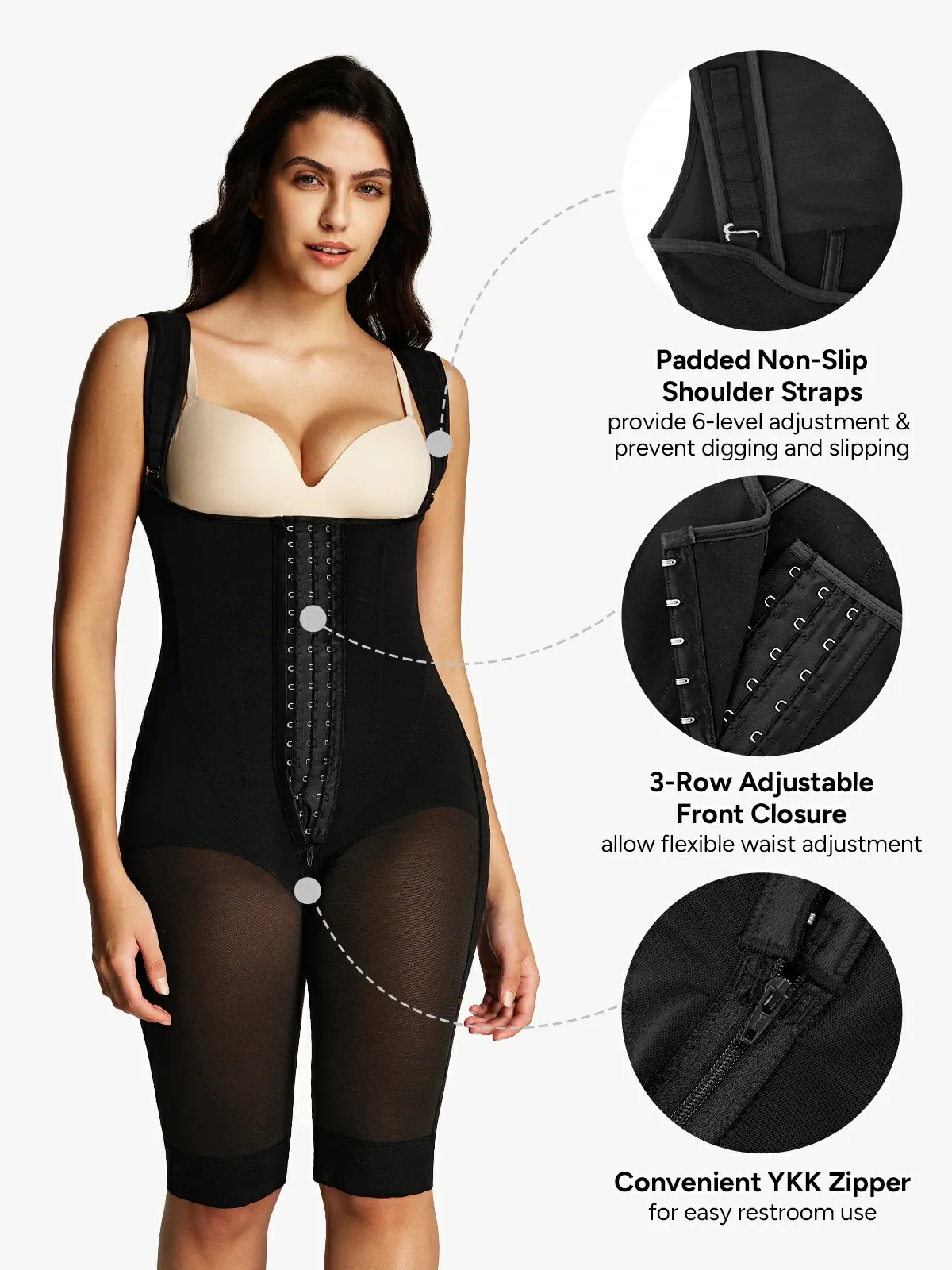 Mesh Open Bust Tummy Control Capri Bodysuit