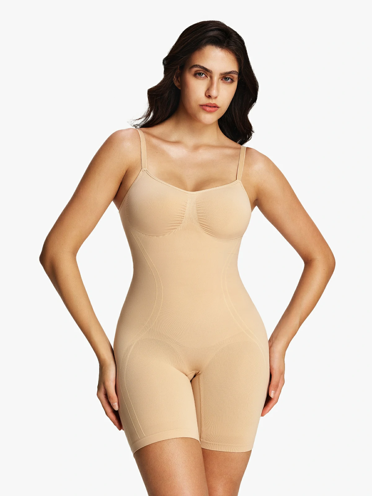 Seamless Tummy Control Cami Mid-Thigh Bodysuit