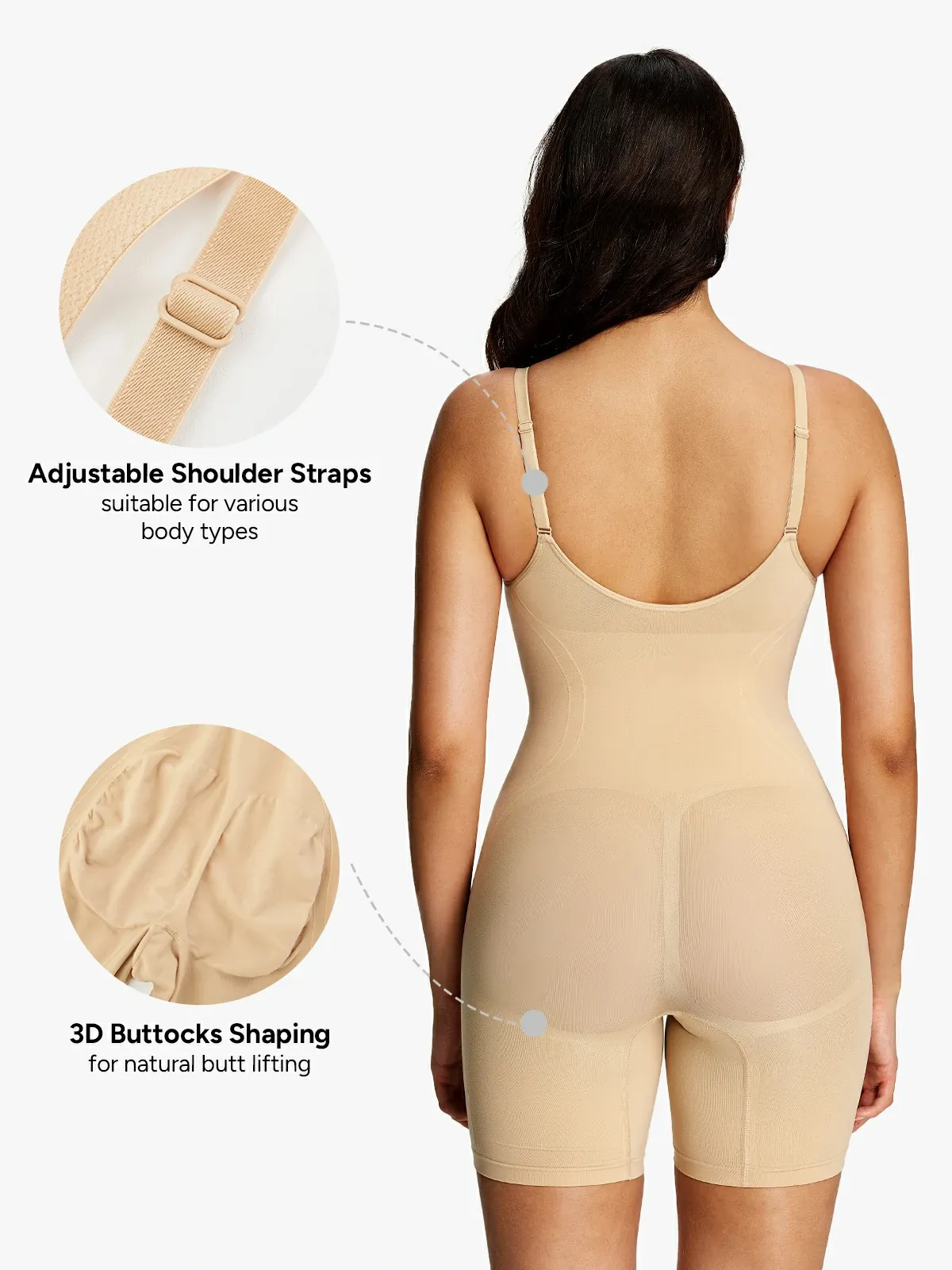 Seamless Tummy Control Cami Mid-Thigh Bodysuit