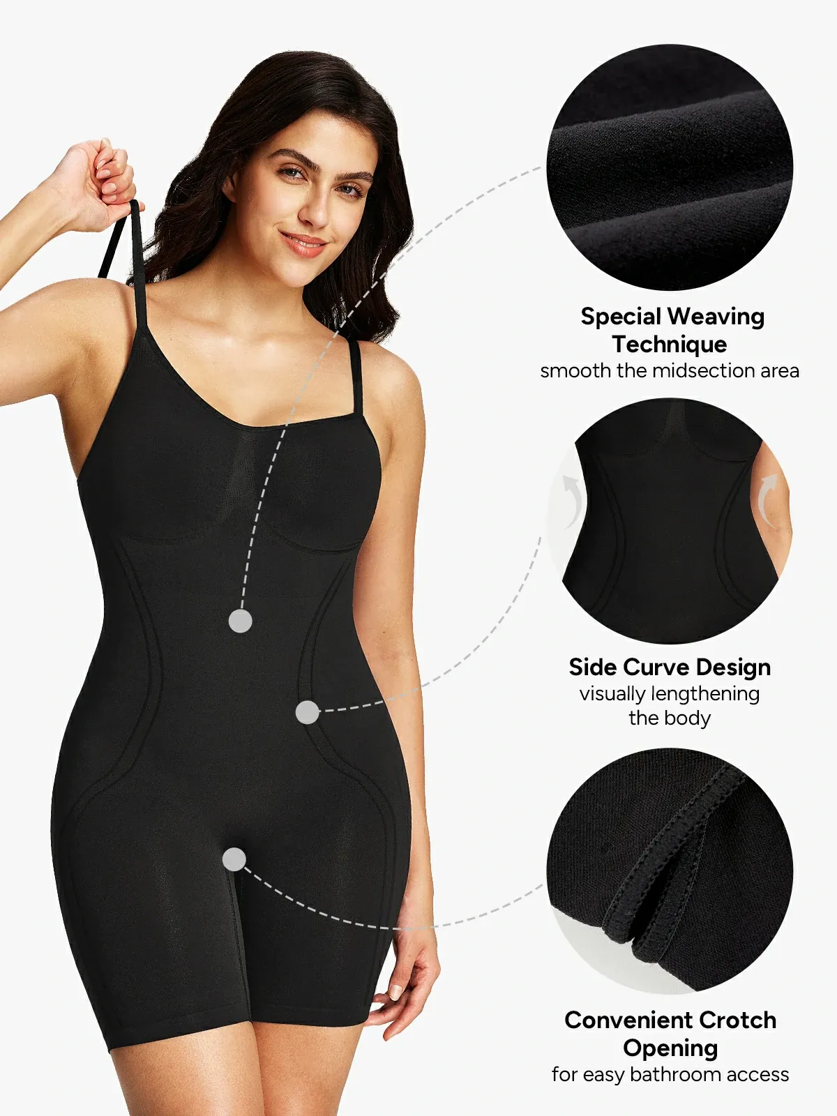 Seamless Tummy Control Cami Mid-Thigh Bodysuit