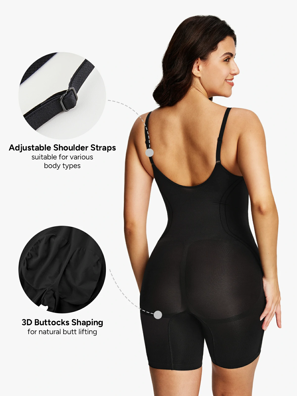 Seamless Tummy Control Cami Mid-Thigh Bodysuit