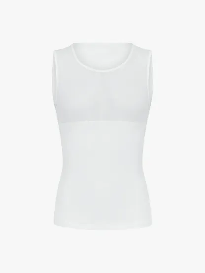 Men's Sleeveless Compression Shirt Tummy Control Mesh Tank Top Body Shaper Vest