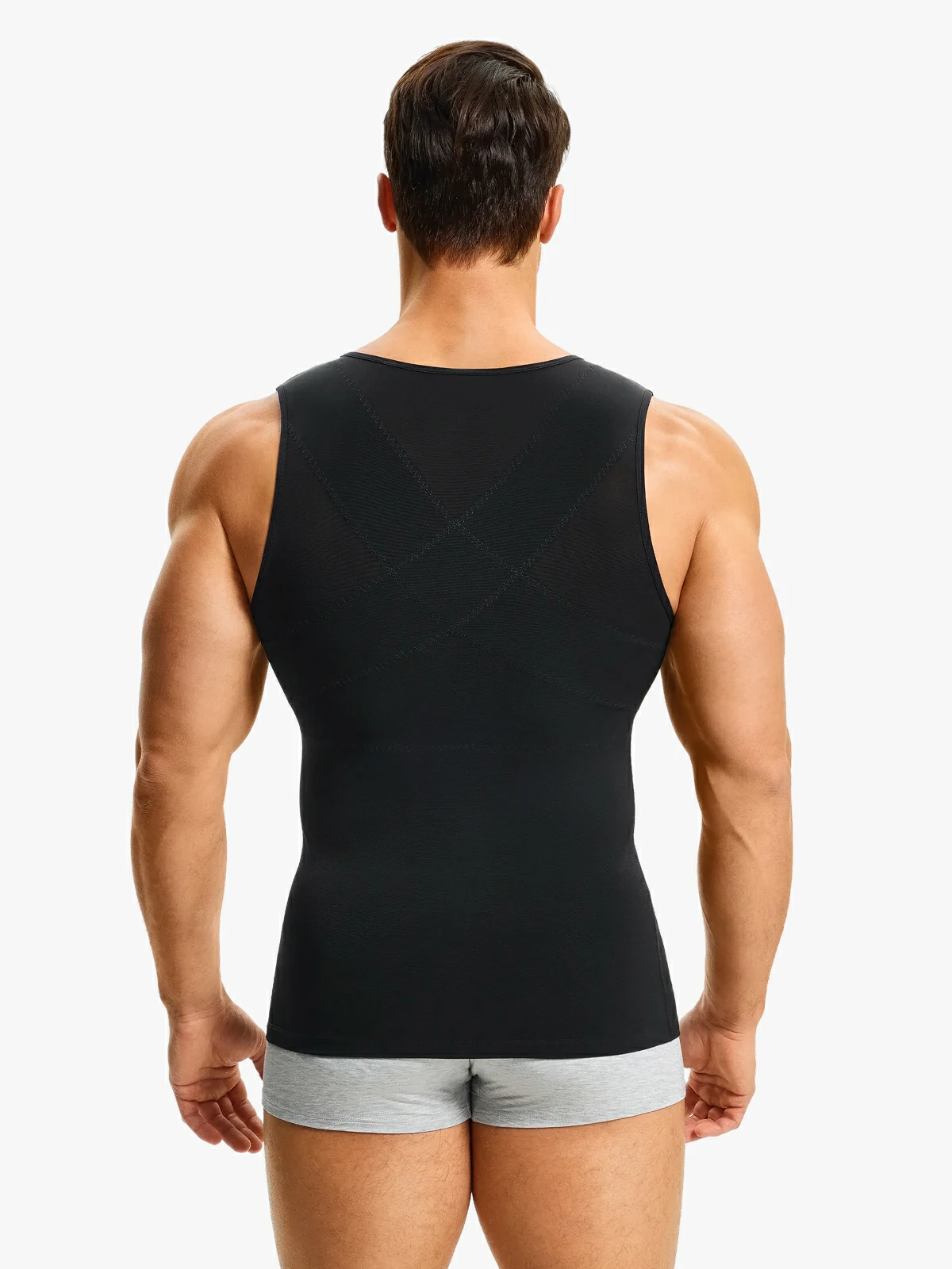 Men's Sleeveless Compression Shirt Tummy Control Mesh Tank Top Body Shaper Vest