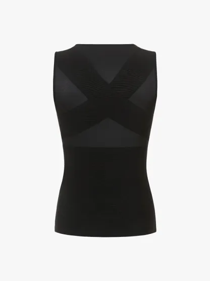 Men's Sleeveless Compression Shirt Tummy Control Mesh Tank Top Body Shaper Vest