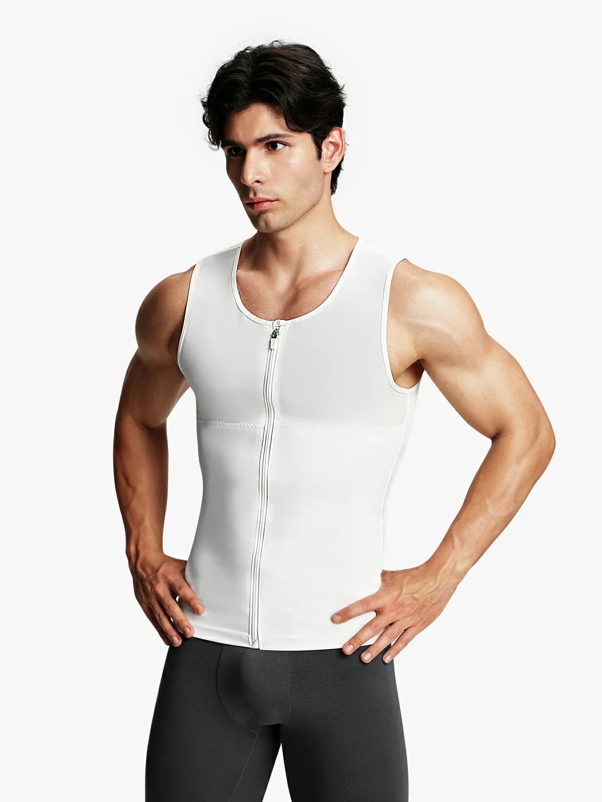Mesh Zipper Compression Tank Top