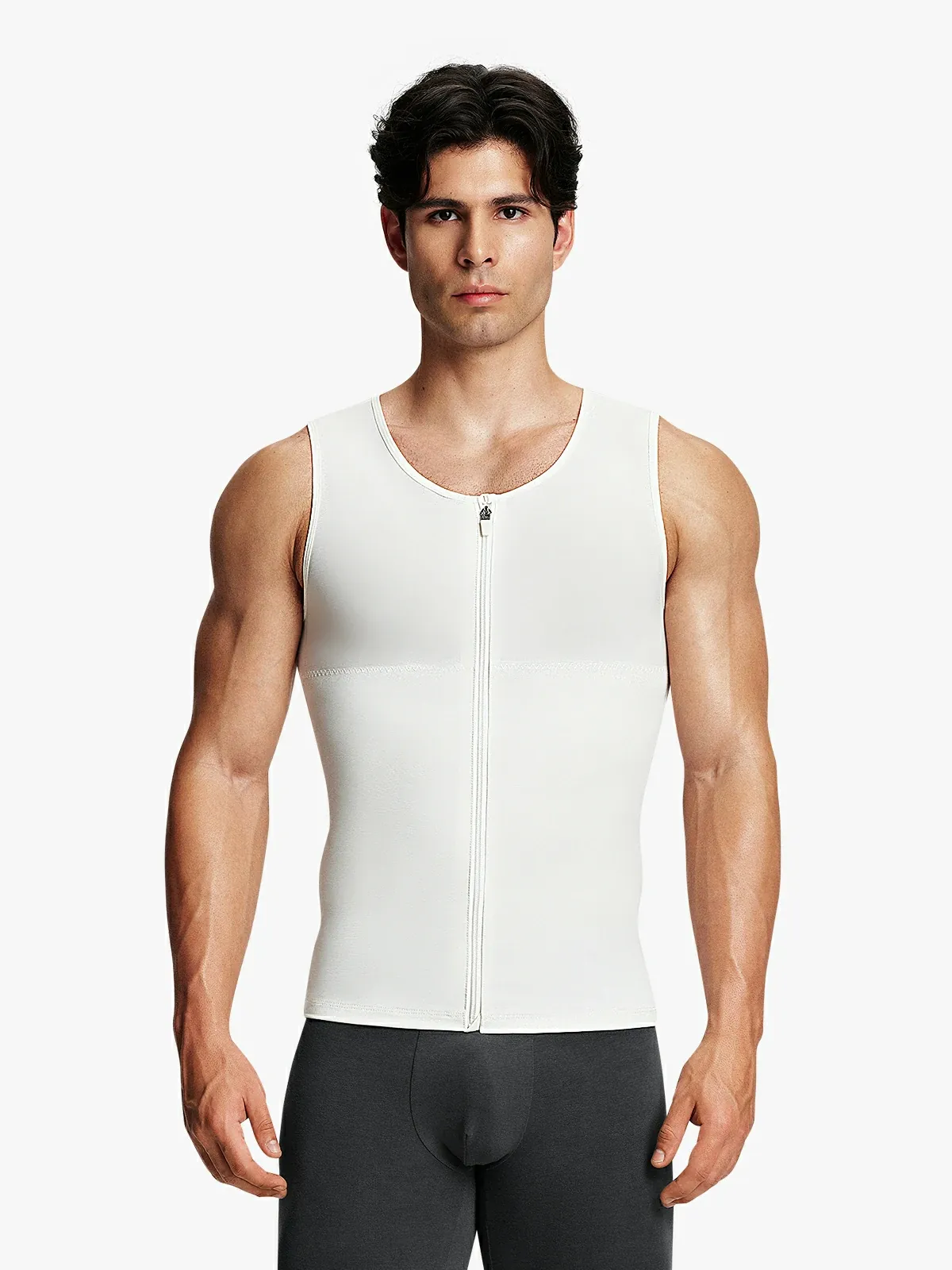 Mesh Zipper Compression Tank Top