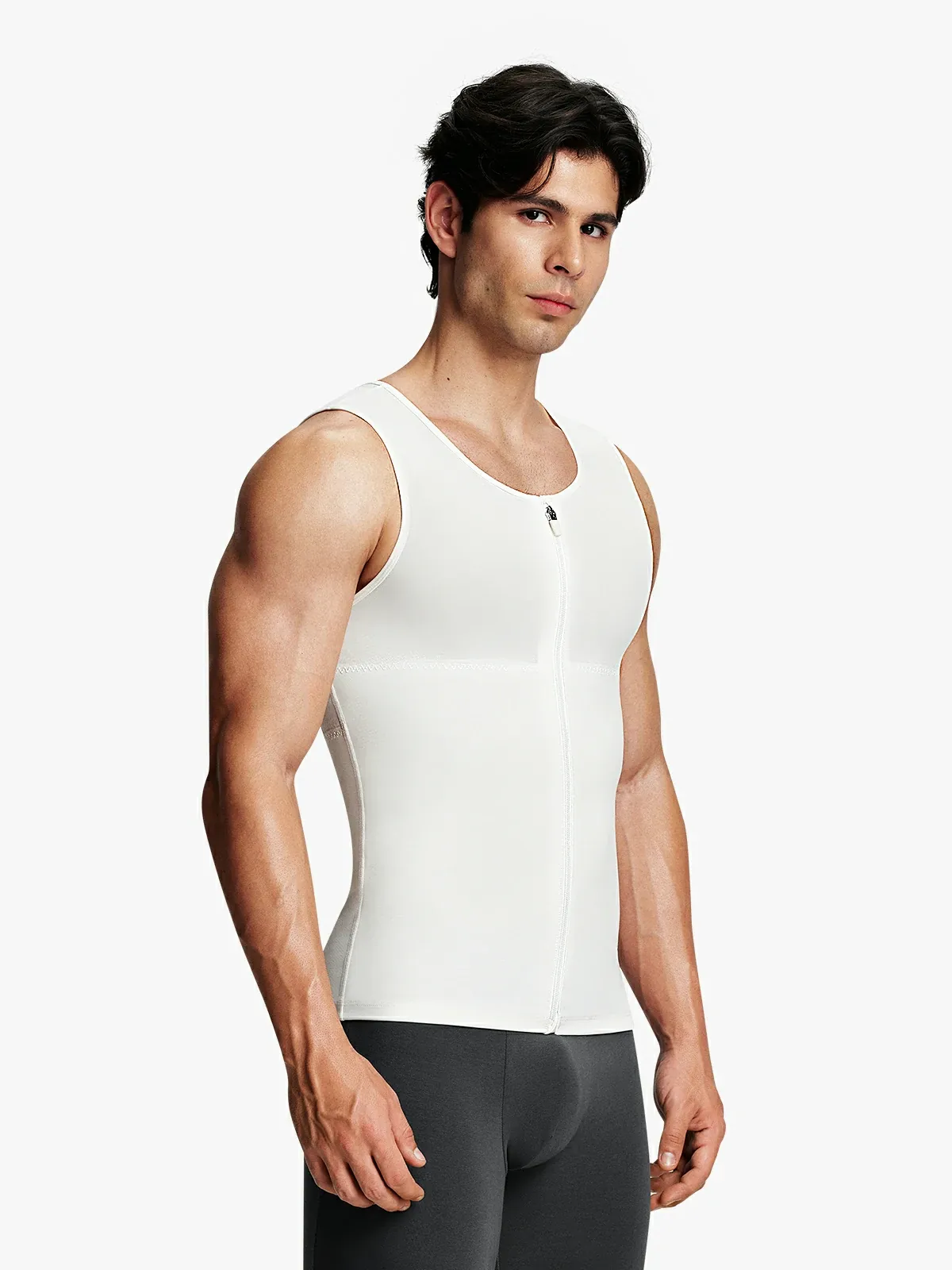 Mesh Zipper Compression Tank Top