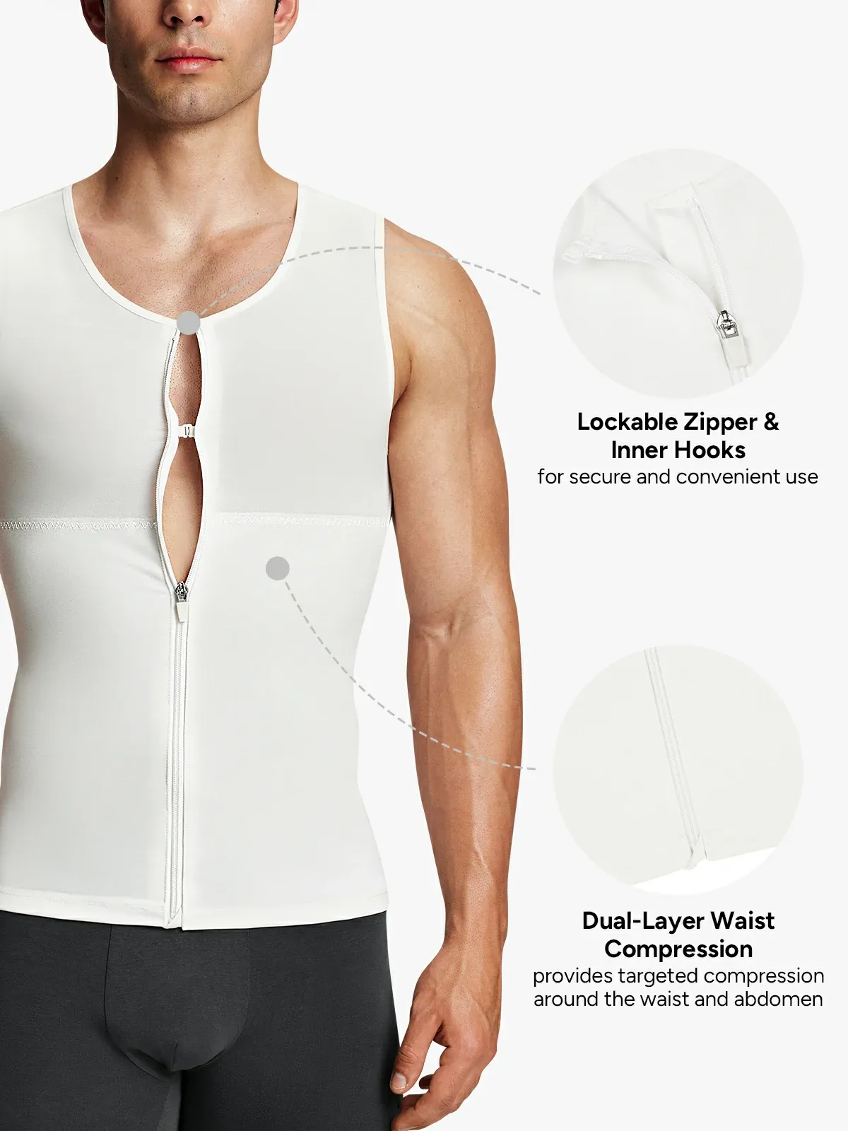 Mesh Zipper Compression Tank Top