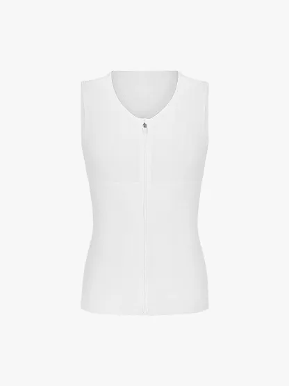 Mesh Zipper Compression Tank Top