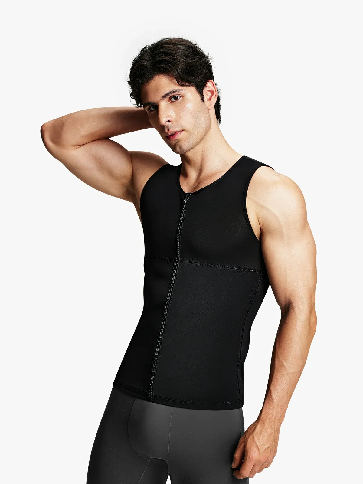 Mesh Zipper Compression Tank Top