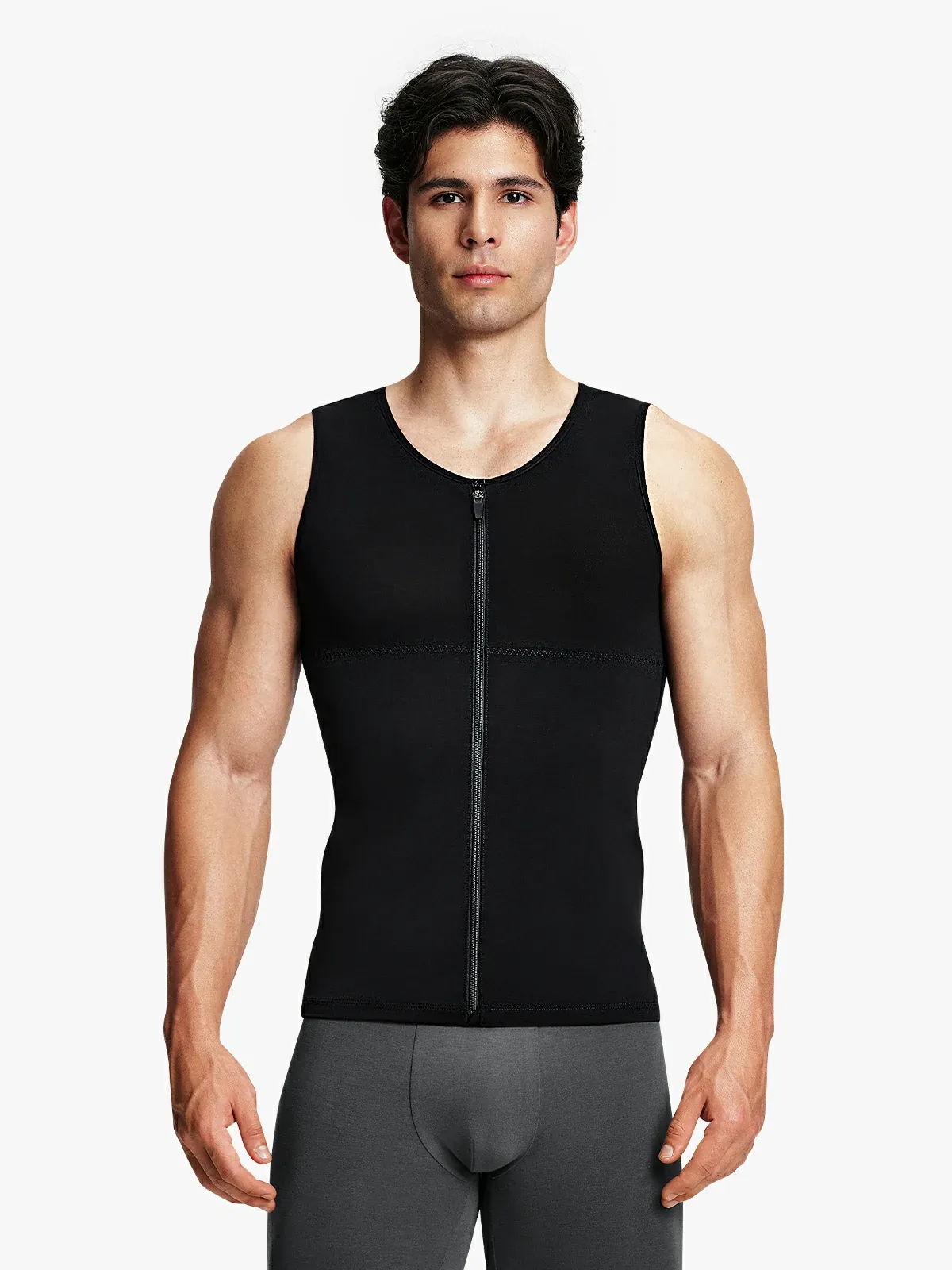 Mesh Zipper Compression Tank Top
