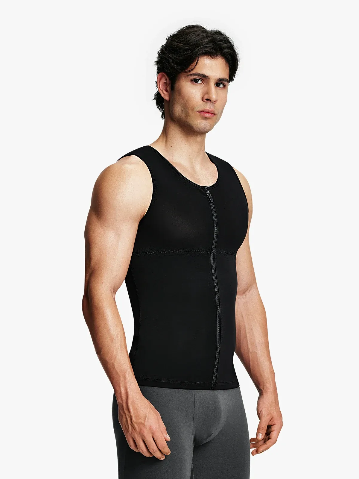Mesh Zipper Compression Tank Top