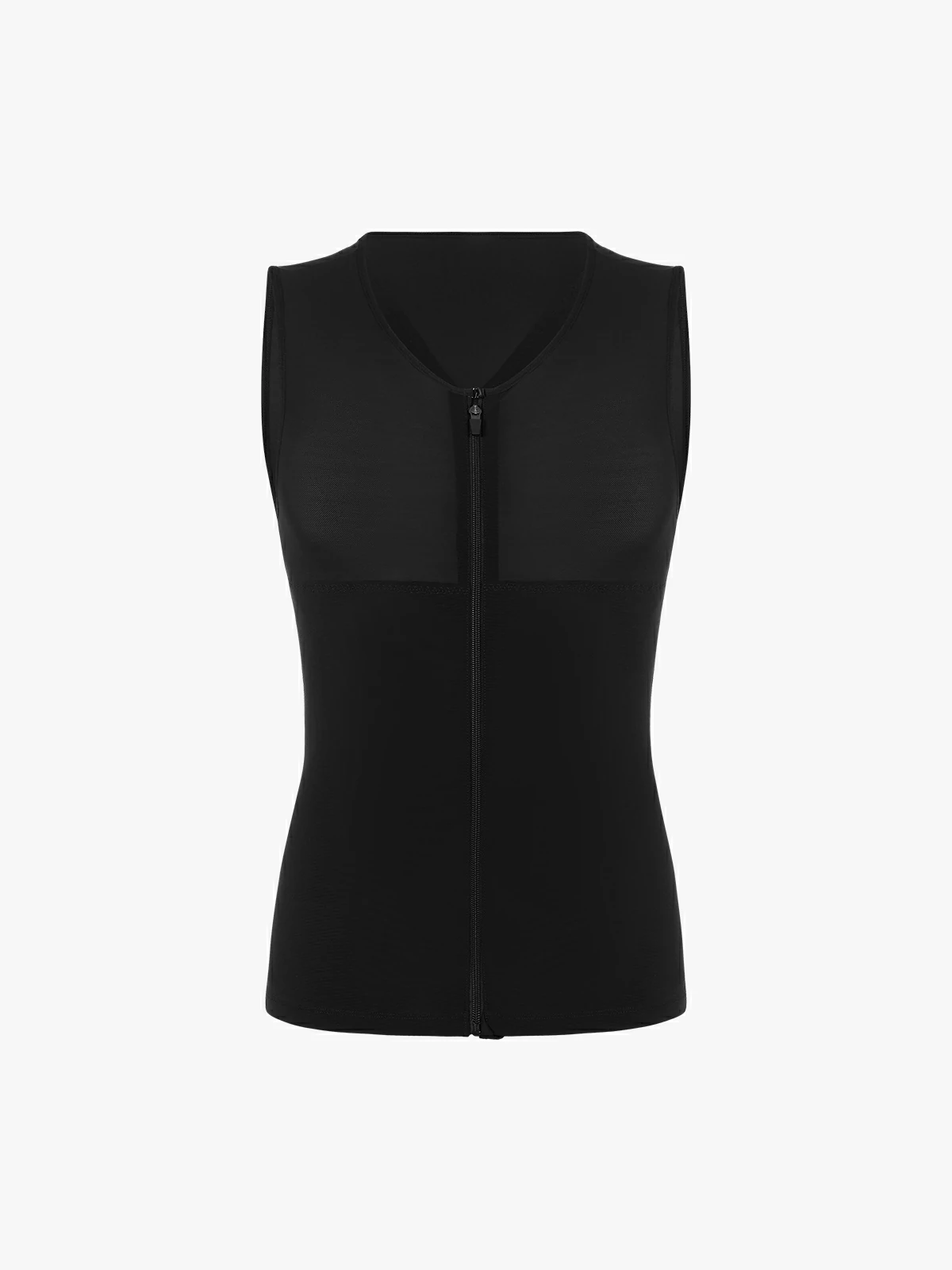 Mesh Zipper Compression Tank Top