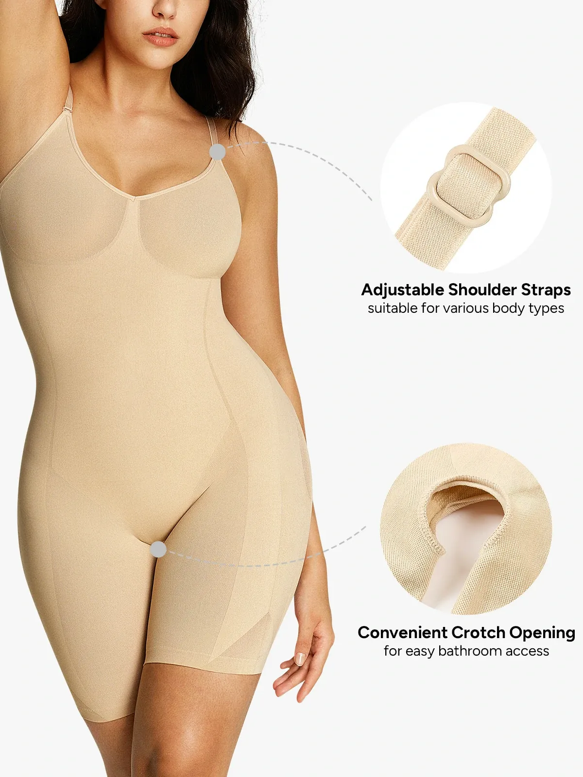 Seamless Smoothing Mid-Thigh Bodysuit