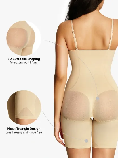 Seamless Smoothing Mid-Thigh Bodysuit