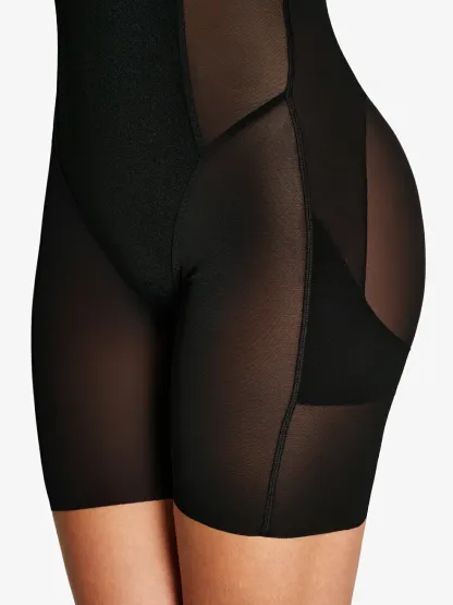 Deep Plunge Tummy Control Mid Thigh Bodysuit