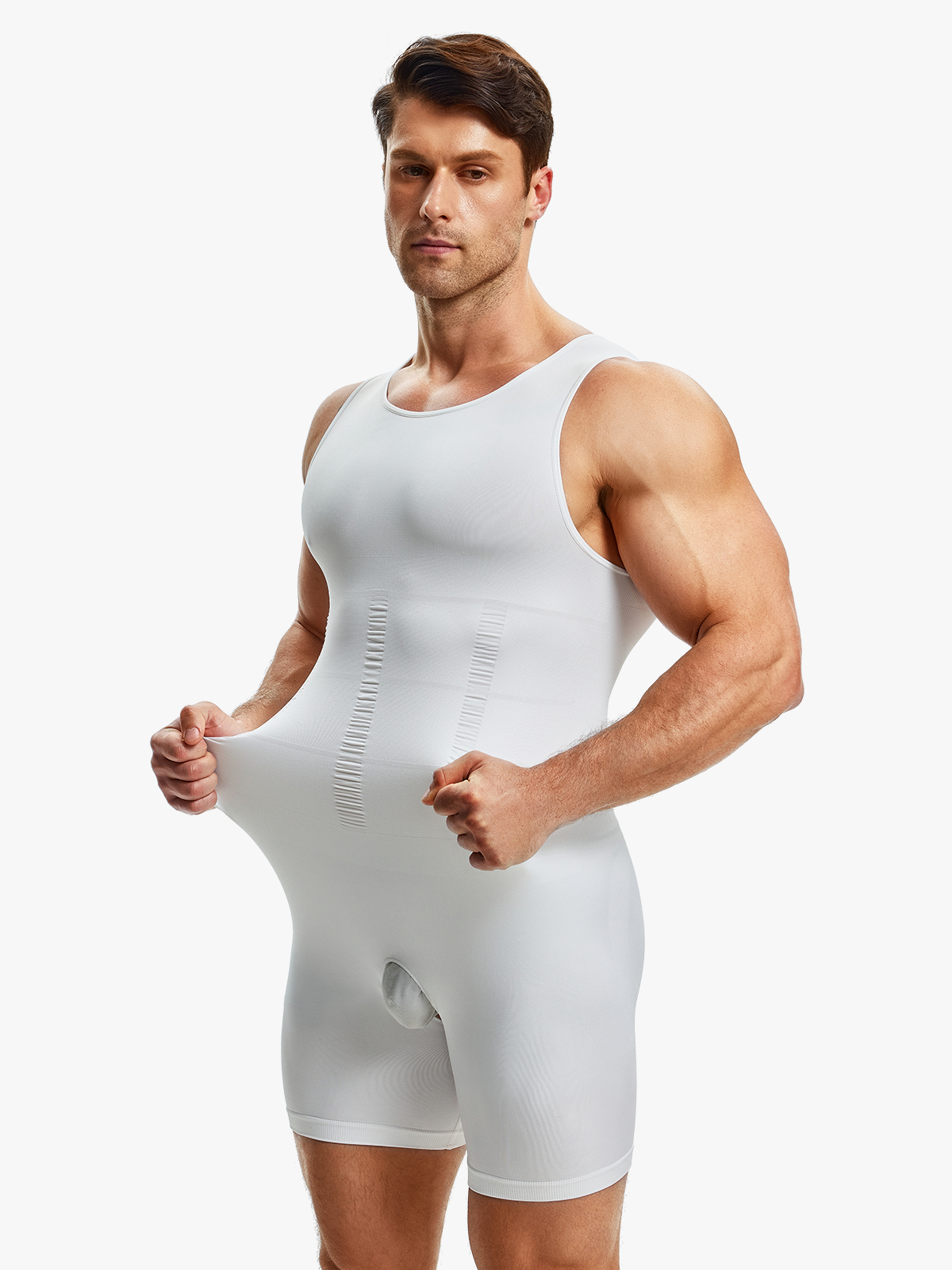 Seamless Full Body Shaper Tummy Control Compression Bodysuit For Men