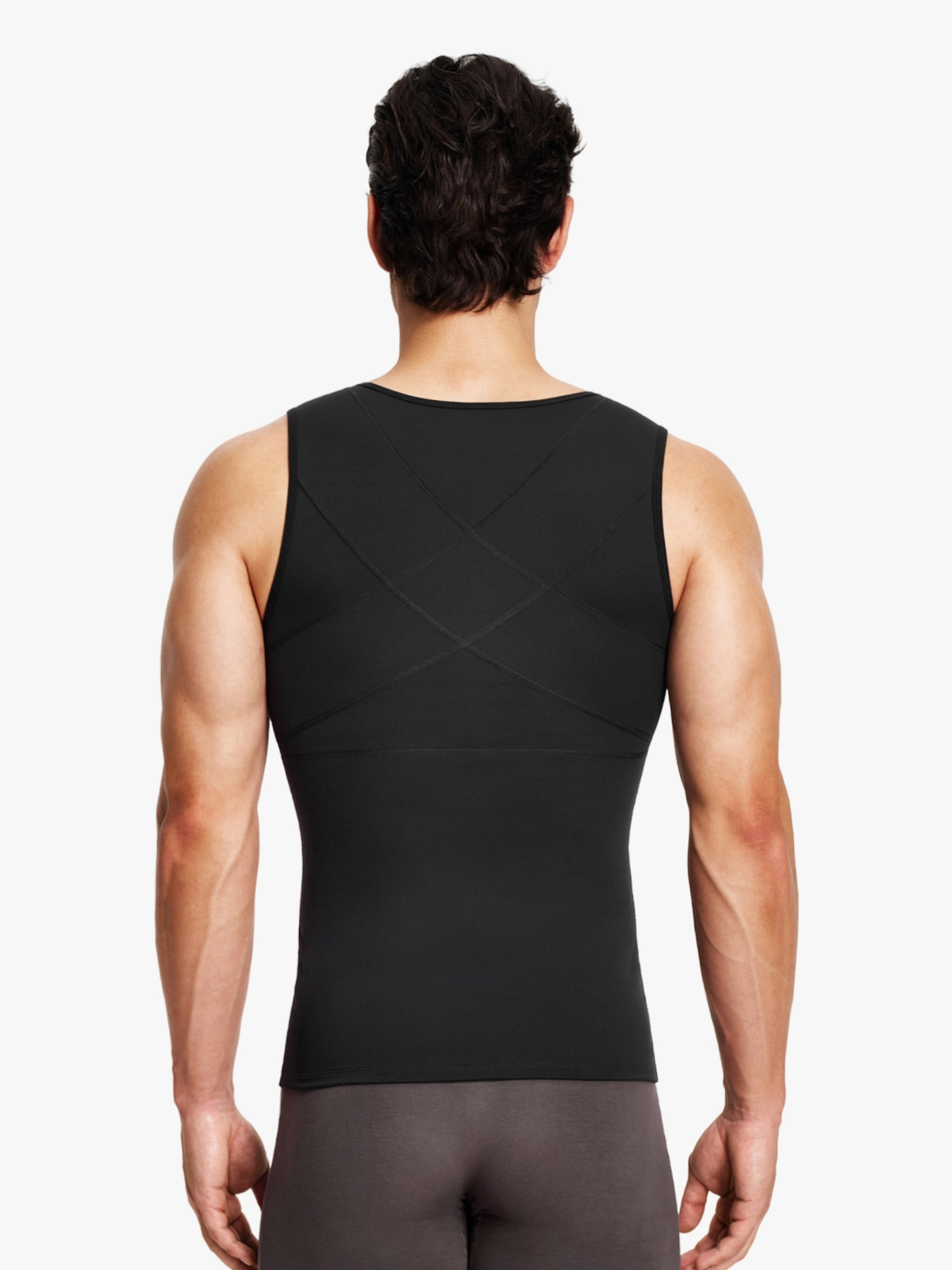 Zipper Frim Compression Vest Slimming Workout Tank Top Body Shaping For Men