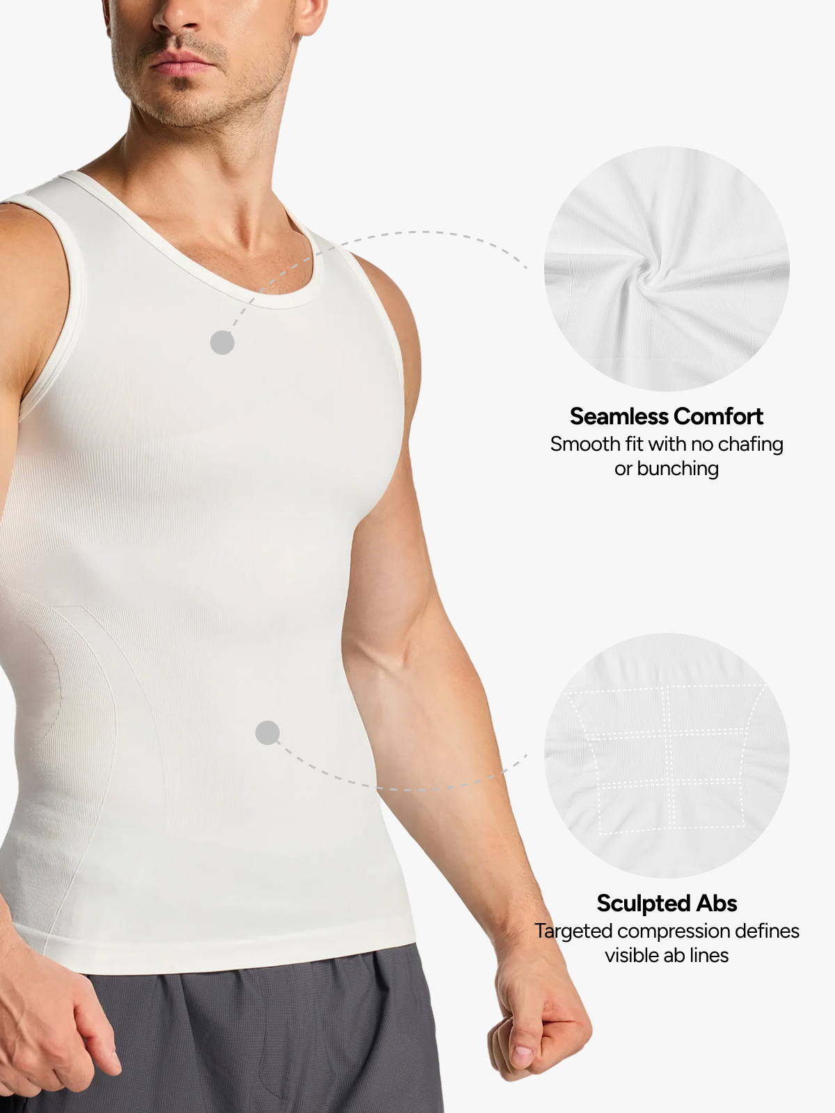 Seamless Compression Shirt Slimming Tank Top For Men