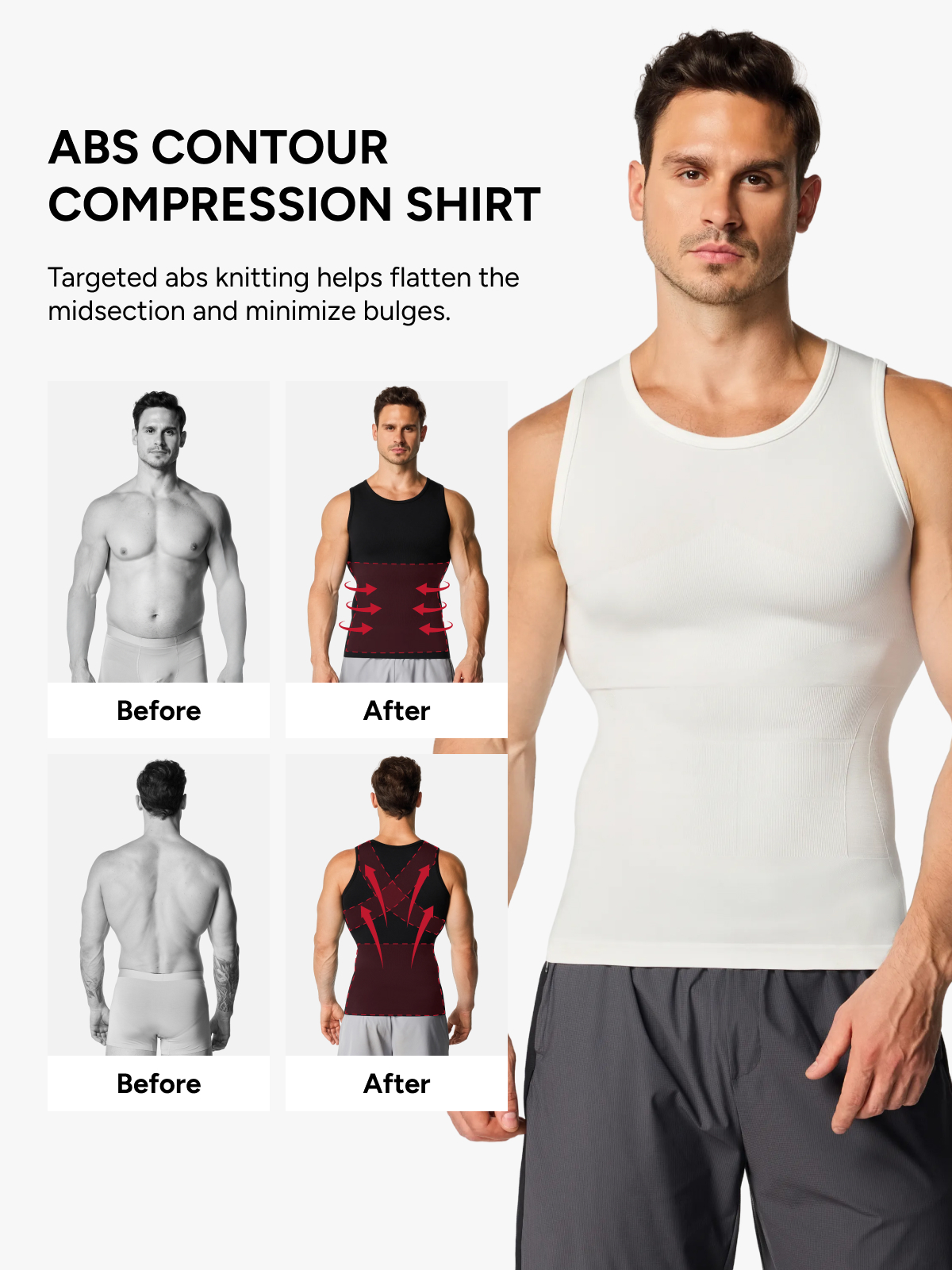 Seamless Compression Shirt Slimming Tank Top For Men