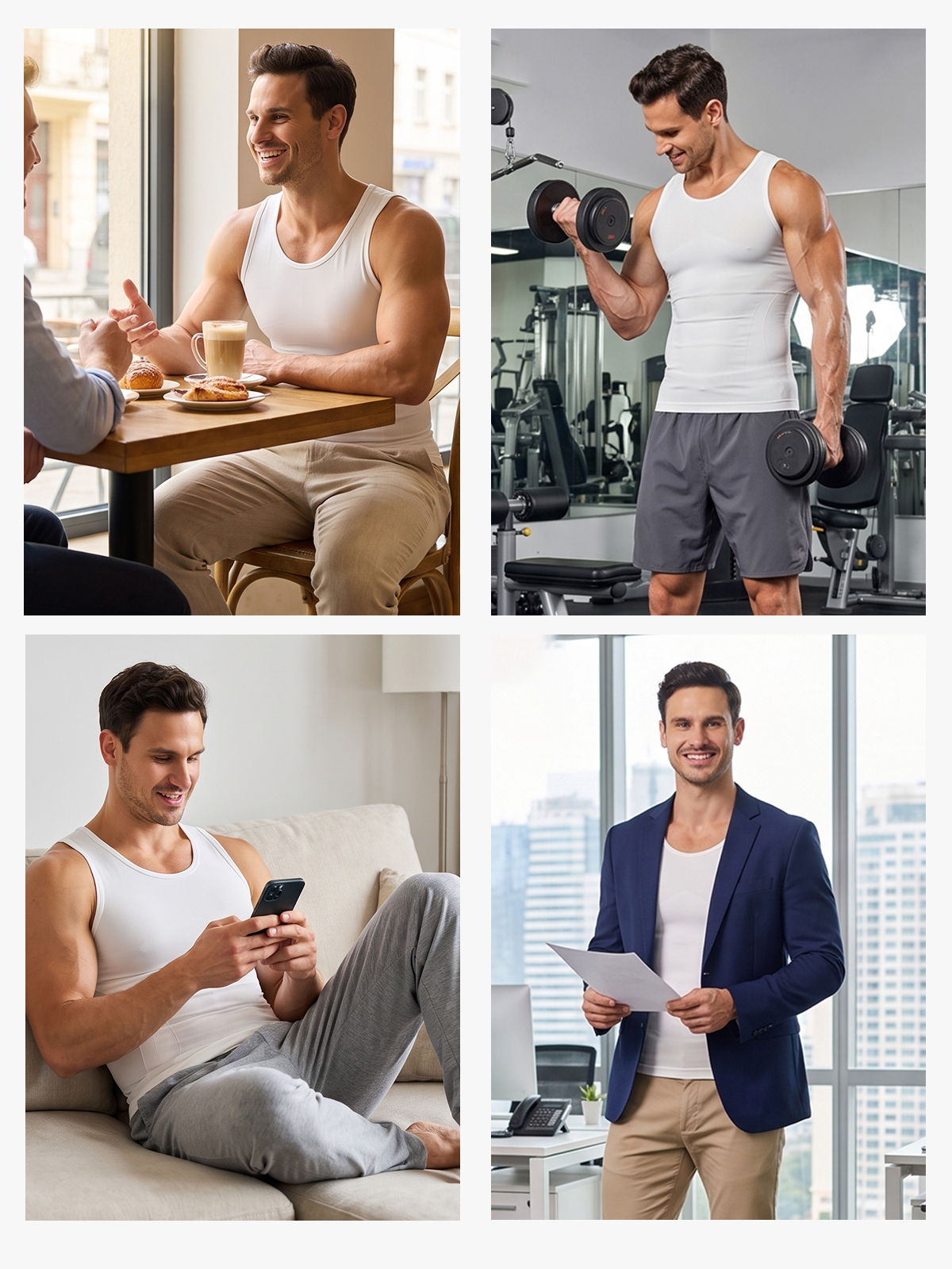 Seamless Compression Shirt Slimming Tank Top For Men
