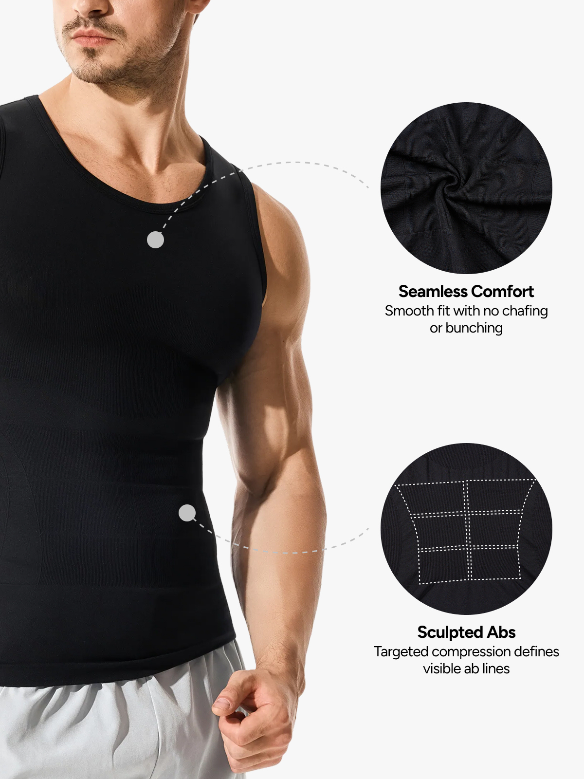 Seamless Compression Shirt Slimming Tank Top For Men