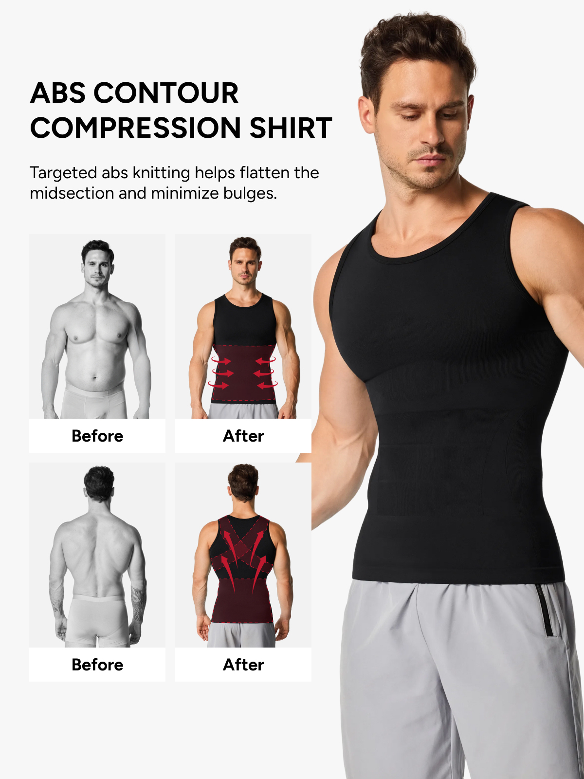 Seamless Compression Shirt Slimming Tank Top For Men