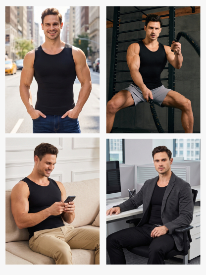 Seamless Compression Shirt Slimming Tank Top For Men