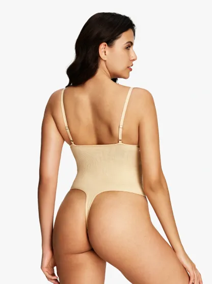 Open Bust Tummy Control Thong Bodysuit