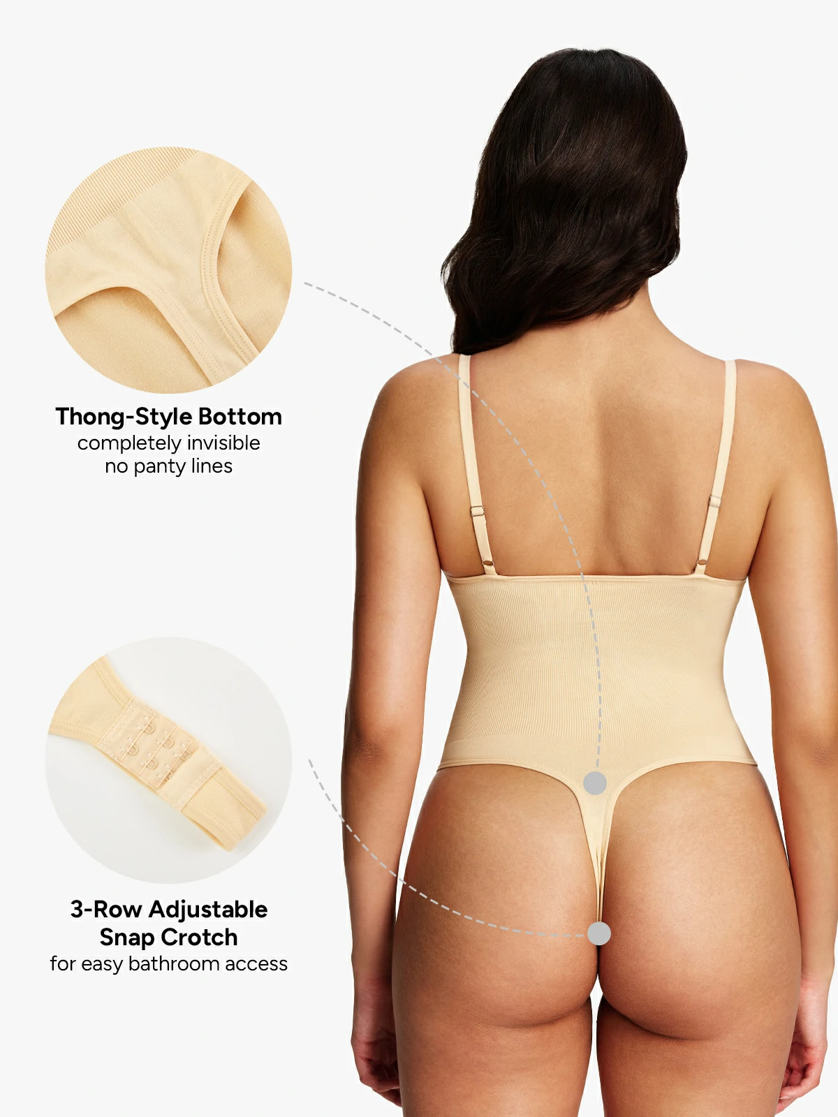 Open Bust Tummy Control Thong Bodysuit