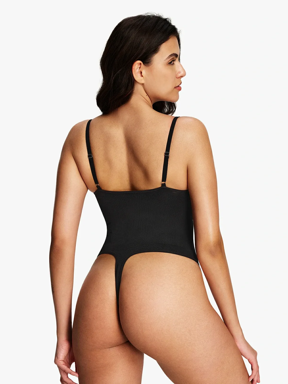 Open Bust Tummy Control Thong Bodysuit