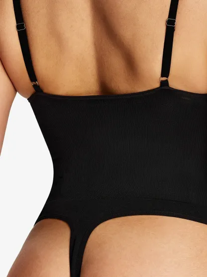 Open Bust Tummy Control Thong Bodysuit