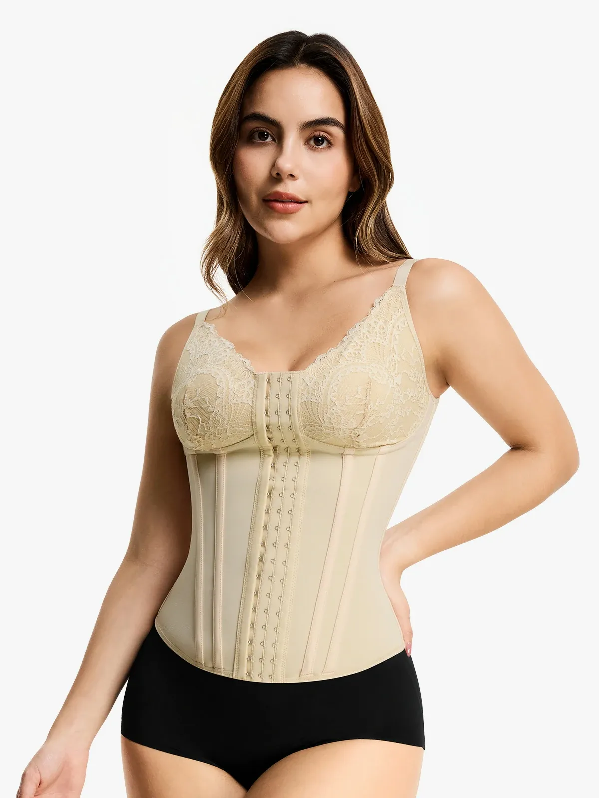 Lace Plunge Tummy Control Camisole