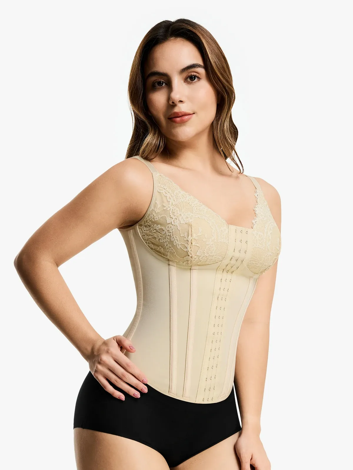 Lace Plunge Tummy Control Camisole