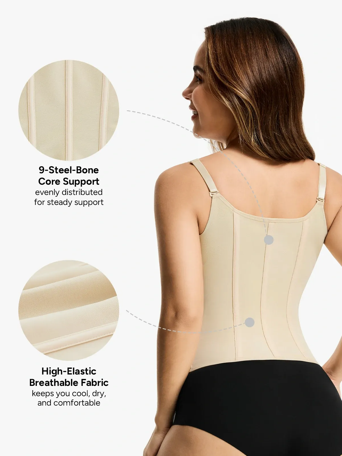 Lace Plunge Tummy Control Camisole