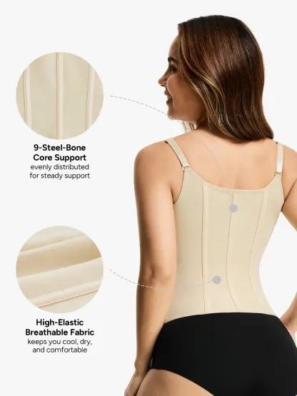 Lace Plunge Tummy Control Camisole