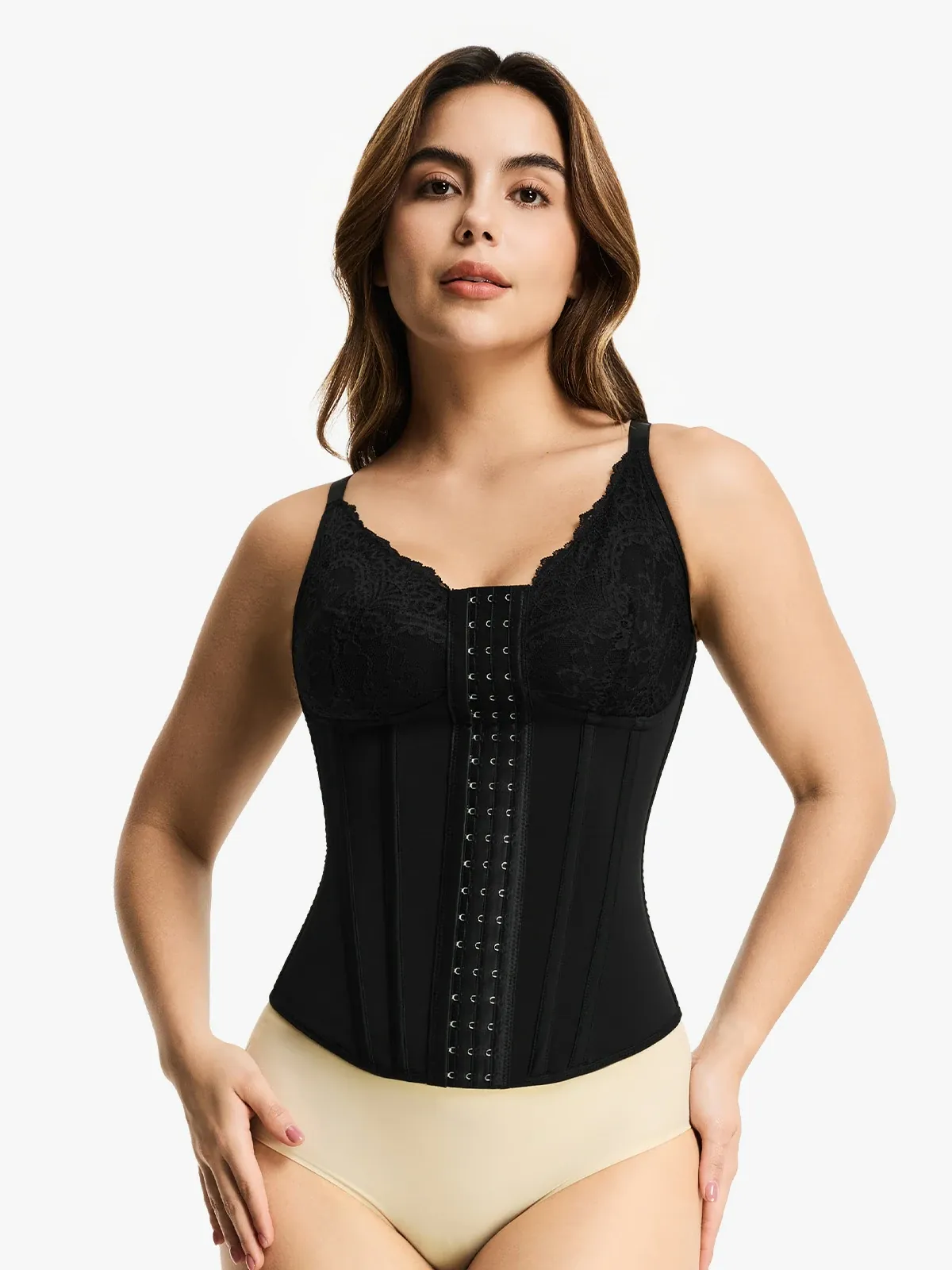 Lace Plunge Tummy Control Camisole