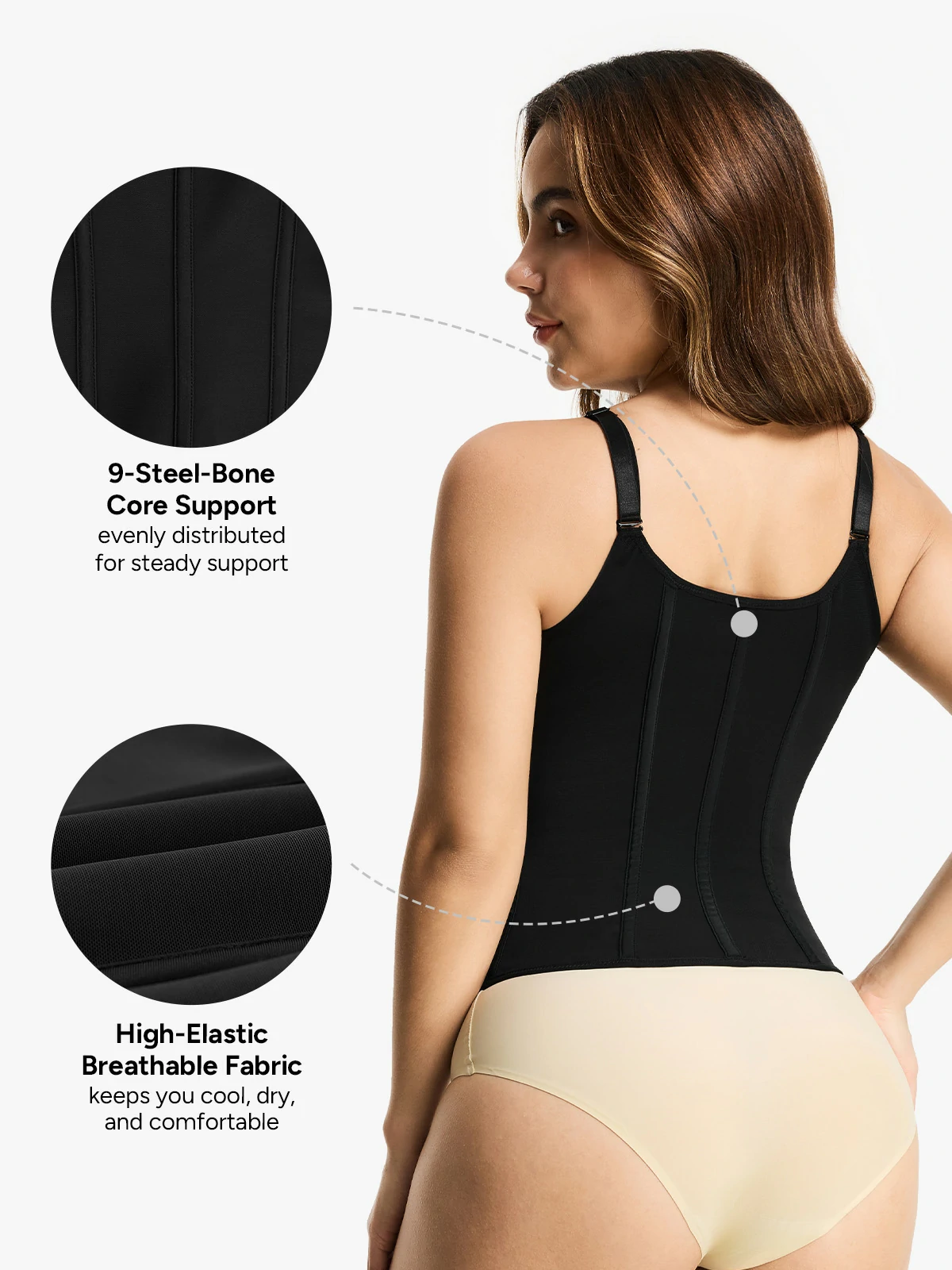 Lace Plunge Tummy Control Camisole