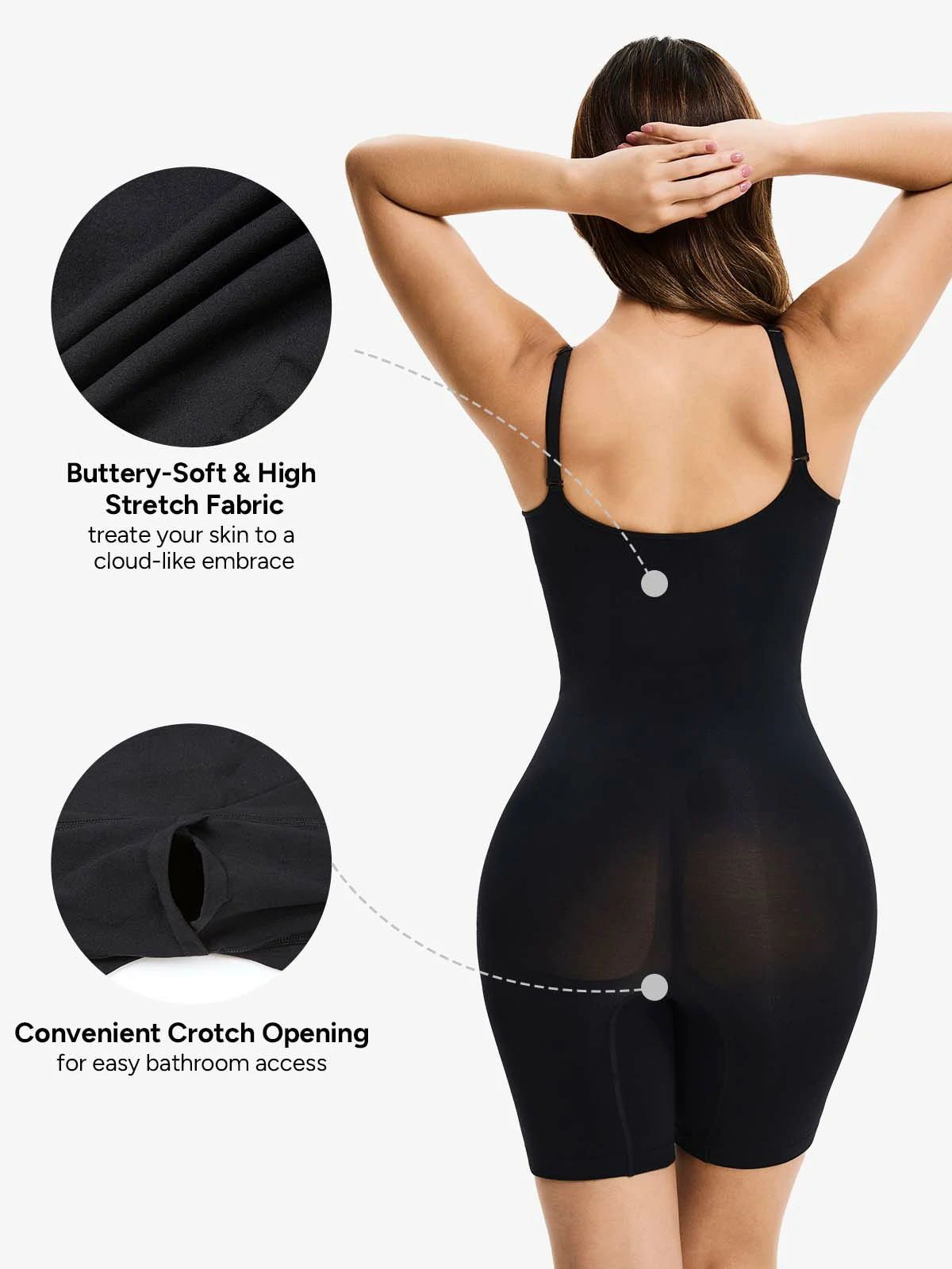 Seamless Zip up Tummy Control Mid-Thigh Bodysuit