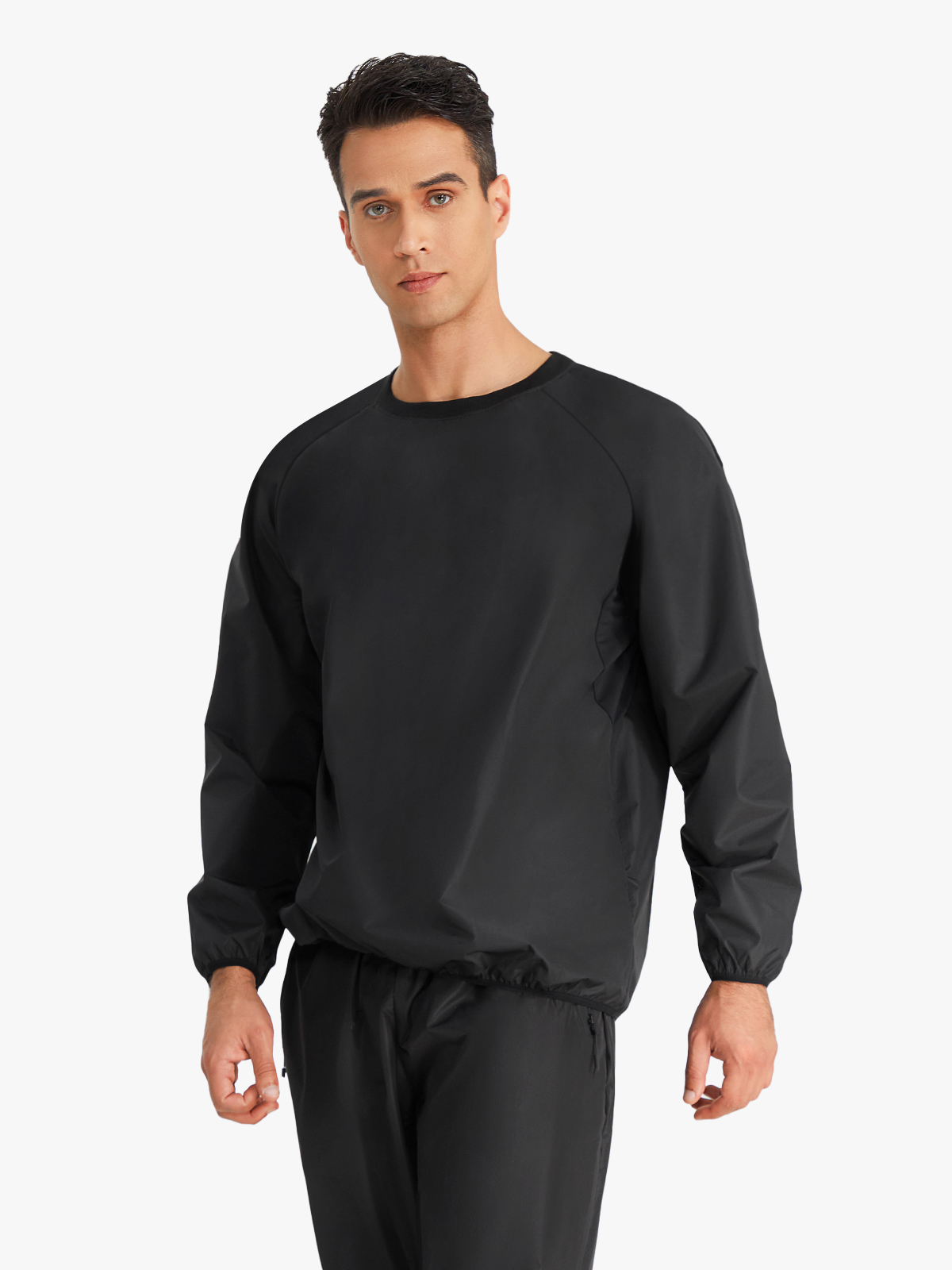 Crew Neck Workout Sweat Long Sleeve Sauna Shirt