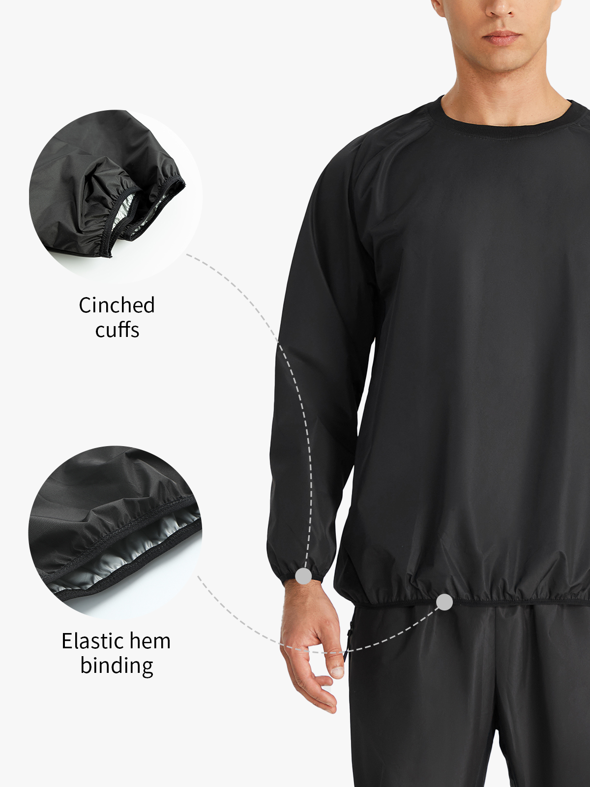 Crew Neck Workout Sweat Long Sleeve Sauna Shirt