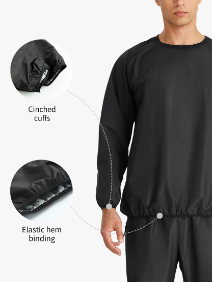Crew Neck Workout Sweat Long Sleeve Sauna Shirt